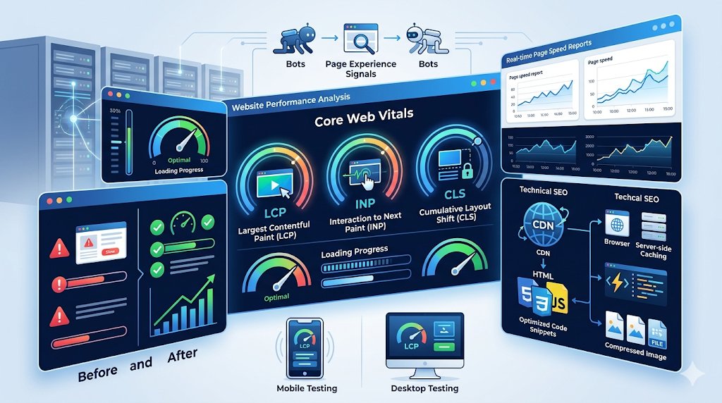 Audit Core Web Vitals and Site Speed