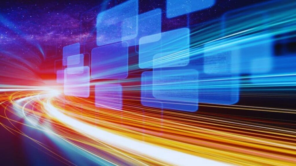Abstract digital light trails representing fast link equity transfer across referring domains network